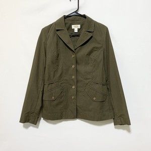 Talbots Jacket Green Button Up Long Sleeve  Size 4